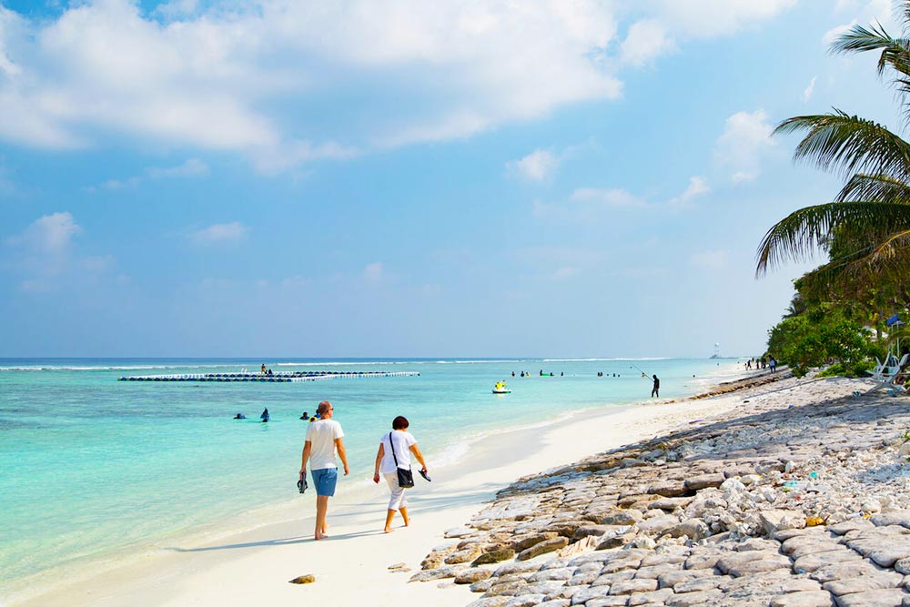 People on Beach, Hulhumale Island, Maldives - Cheapest Time