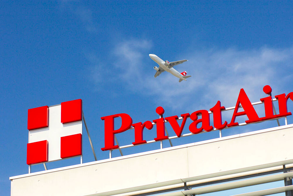 Aircraft Crossing Over the Headquarters of the Airline Company Privatair Geneva Switzerland - Cheapest Time