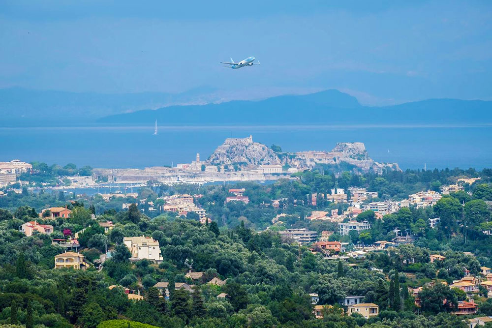 Corfu Town City Overview From Tui Airplane, Greece - Cheapest Time