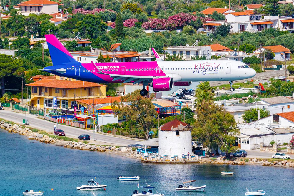 Wizz Air Airbus A321neo aircraft Skiathos Airport in Greece - Cheapest Time